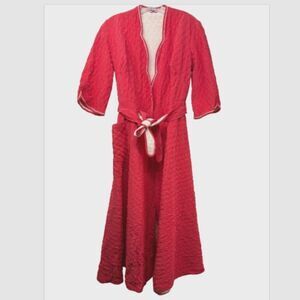 Evelyn Pearson ladies vtg 70s Loungewear Housecoat Kaftan Nightgown Pink Robe